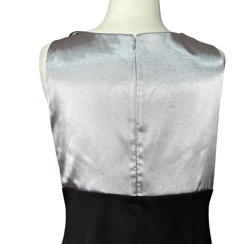 Tiana B. Satin Dress Silver Black Size 10 - Picture 3 of 6